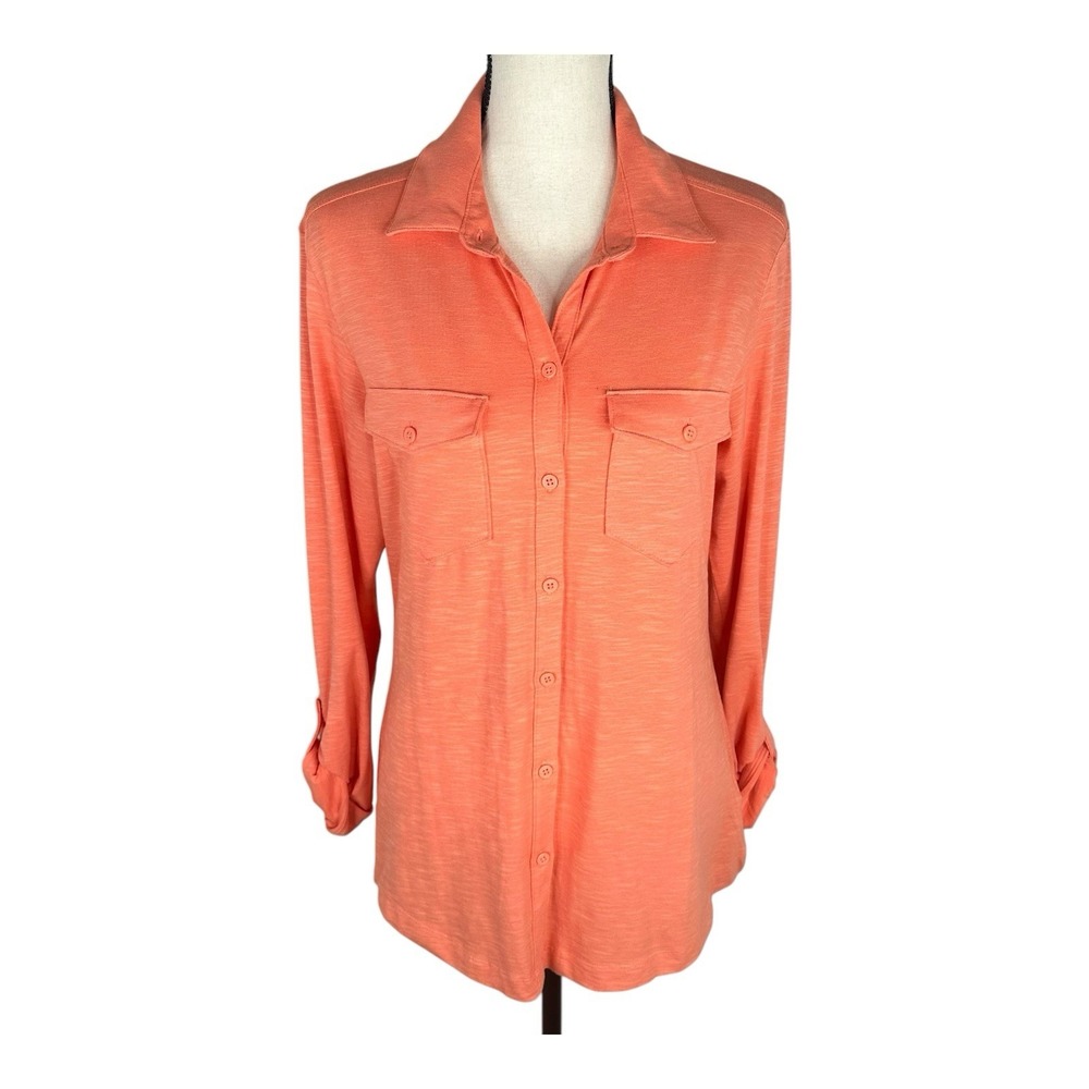 Columbia Women Rocky Ridge‎ Size Medium Long Roll Sleeves Shirt Top